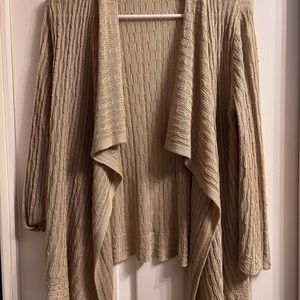 100% Acrylic Cardigan, color light gold, beautiful design and detail, Size M